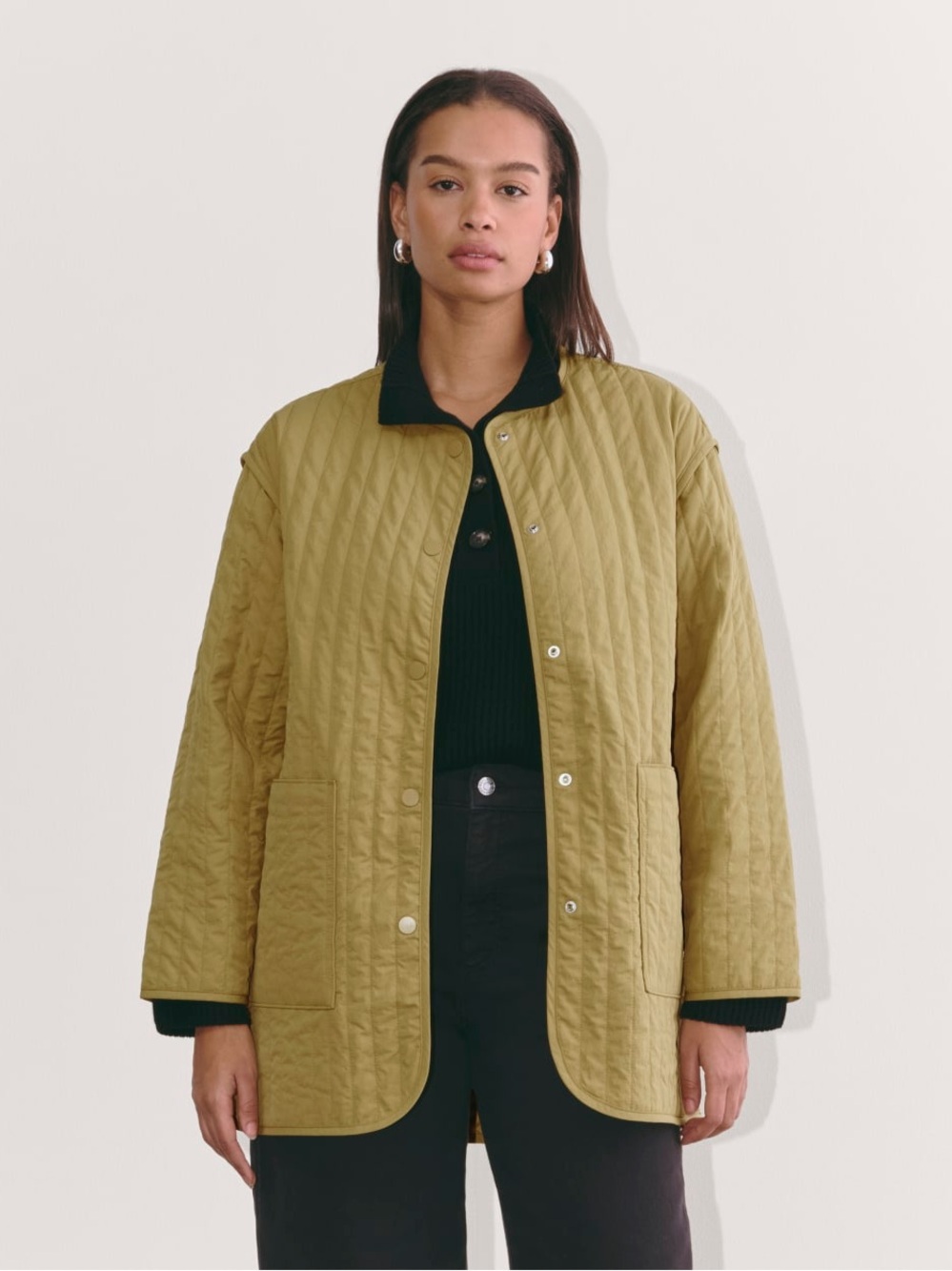 Everlane Renewal Lightweight Midi Quilted Jacket Women's Generous XS